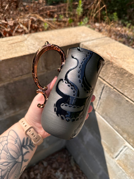Octopus copper handle mug