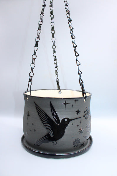 6” Hummingbird hanging planter