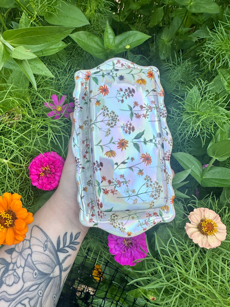 *Preorder* White Floral Butter Dish