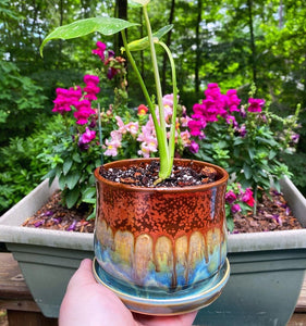 turquoise indoor plant pot Preorder* Copper Turquoise Planter – Adrienne Oates Art